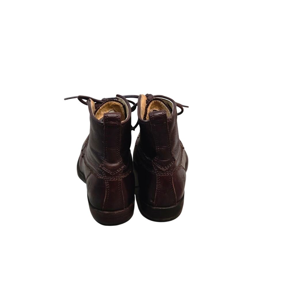 Women's Frye Phillip Moc Toe Leather Lace-up Ankles Boots Size:7 Color: Brown - Picture 4 of 10